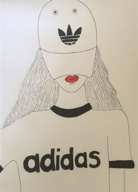 meisje tekening adidas|11 ideeën over Adidas Drawing Girls .